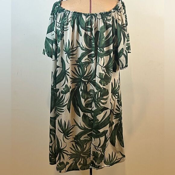 H&M Natural & Green Tropical Print Sundress - Size Large - Picture 3 of 10